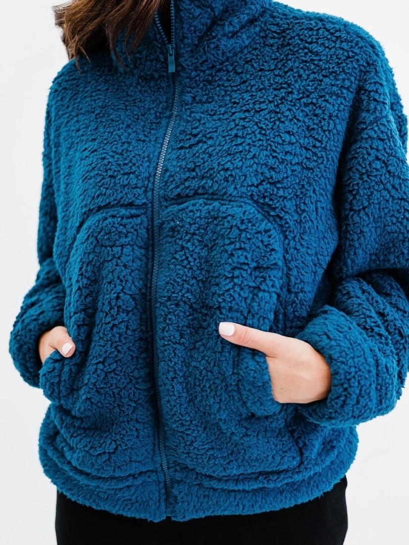 Image of Teal Sherpa Jacket