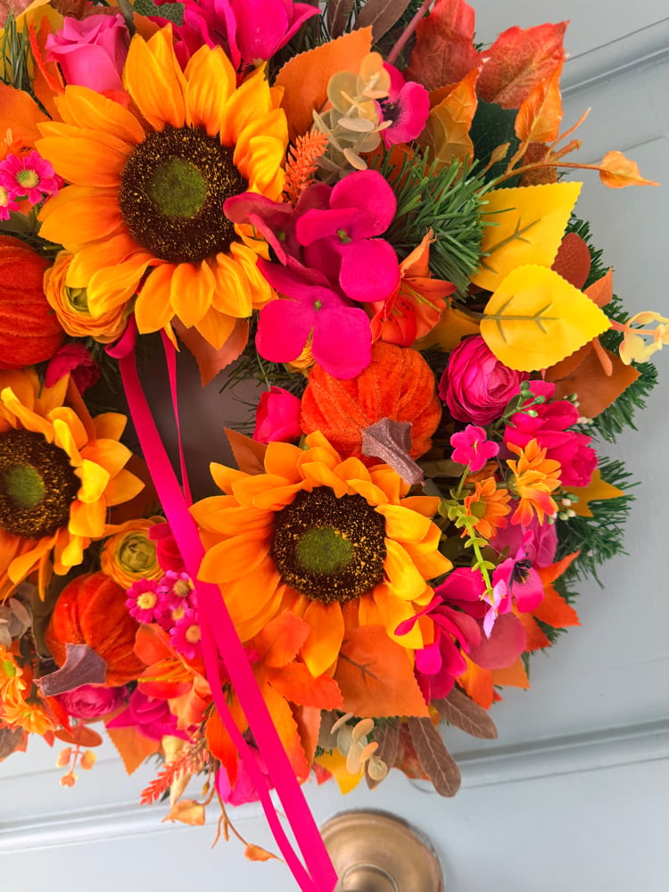 Image of 45cm Pink Sunflower Autumn 