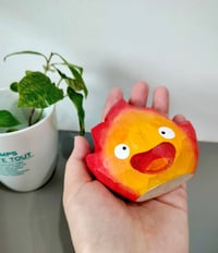 Image 4 of Handcraft Calcifer Inspired Wooden Toy Table Top Decor Kids Room Decor. Japanese Anime Fire Demon