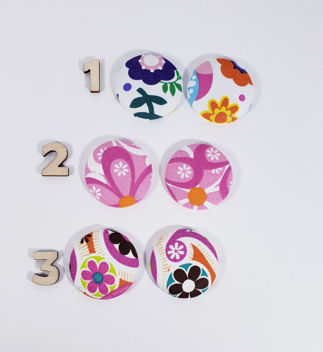 Image of Mix Match Flower Button Earrings