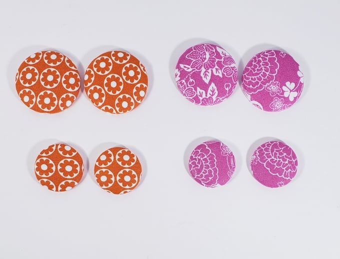 Image of Colorful Orange & Pink Button Earrings