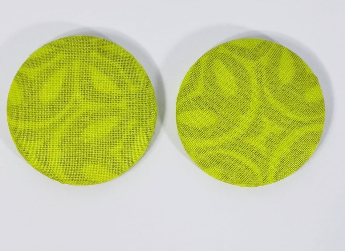 Image of Lime Green Button Earrings