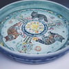 Norwegian Forest Cat Trio  Garlic Grater/Oil Porcelain Dish