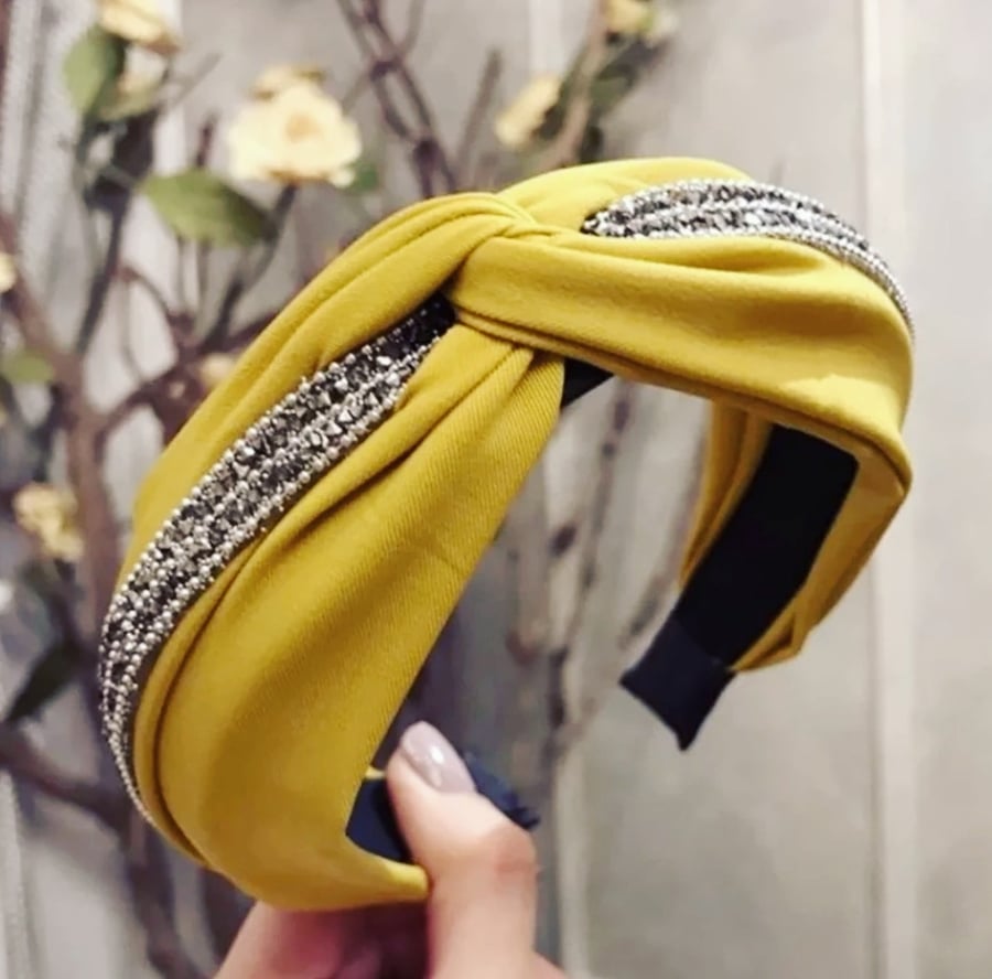 Image of Giselle Beaded Headband | Mustard