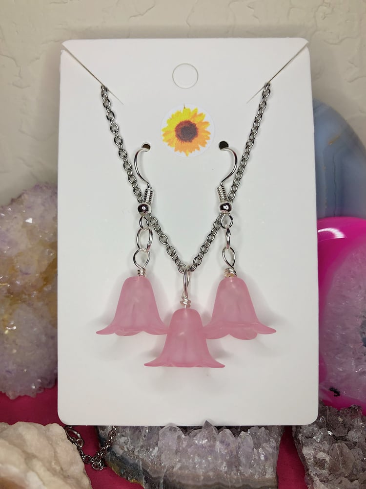 Image of Flower Power SILVER + Pink