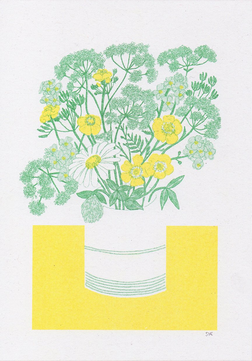 Image of Spring Flowers - Risograph Print