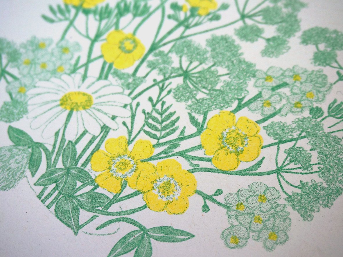 Image of Spring Flowers - Risograph Print