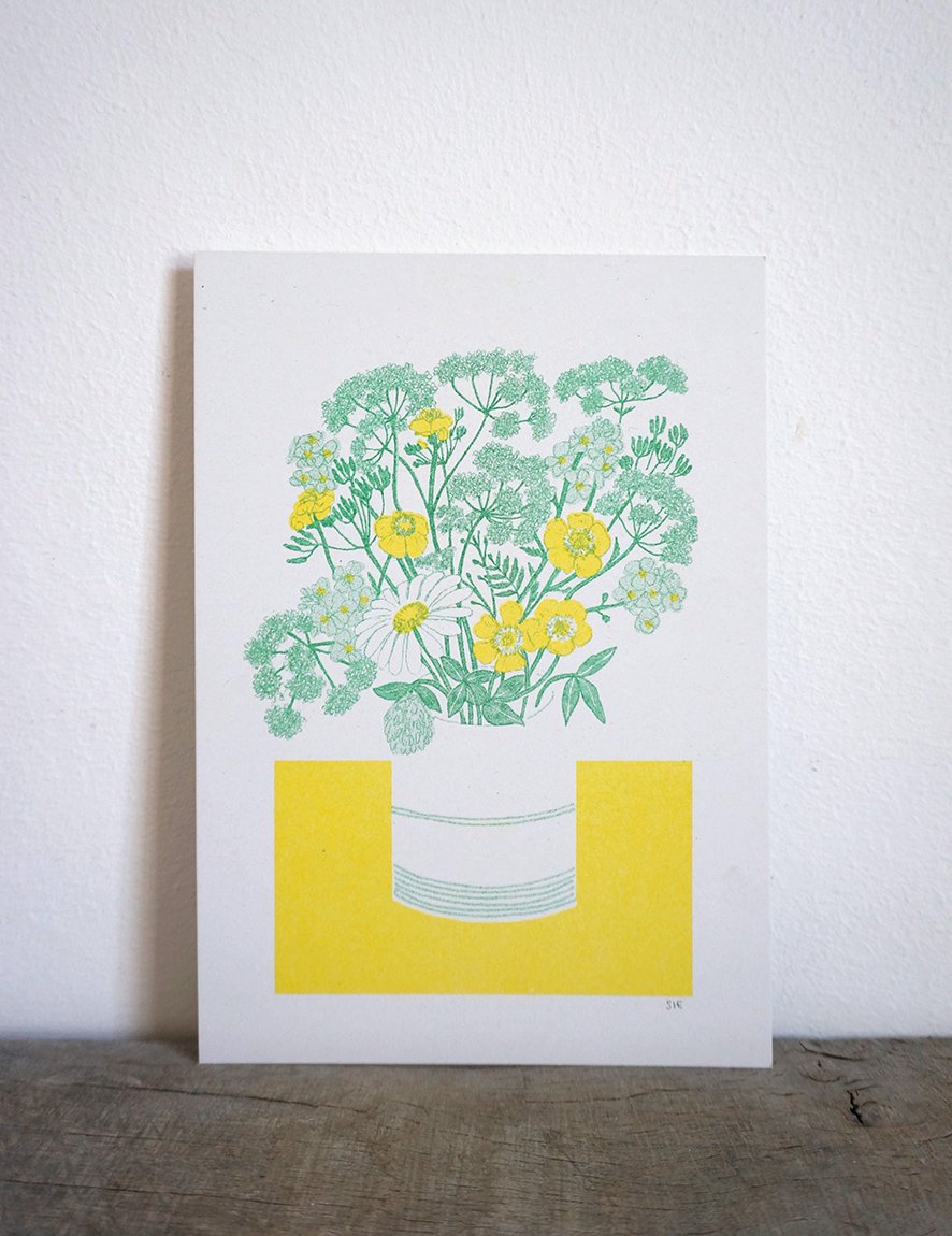 Image of Spring Flowers - Risograph Print