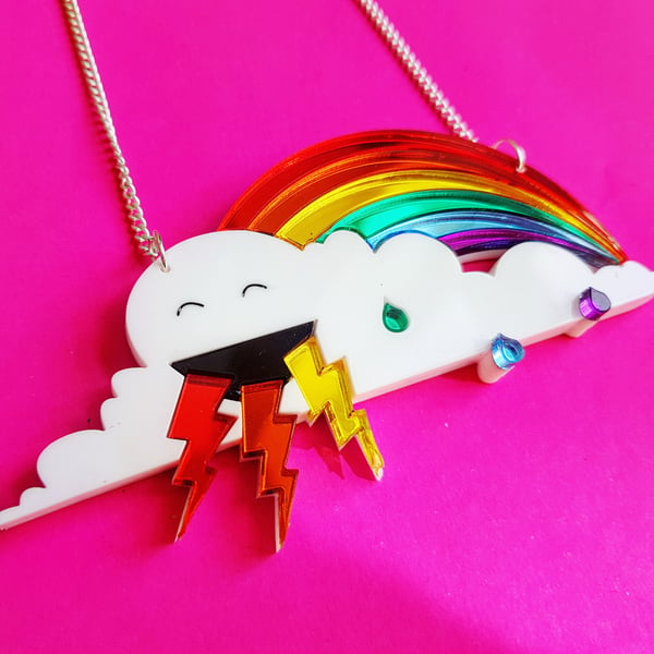 Image of Rainbow and Cloud Necklace  