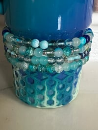 Image 3 of Sea Glass Aura Tumbler Bracelet Stack