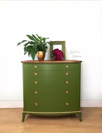 Image 1 of Vintage Strongbow CHEST OF DRAWERS Painted in Jewel Beetle Green
