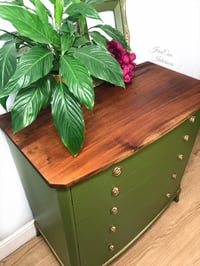 Image 2 of Vintage Strongbow CHEST OF DRAWERS Painted in Jewel Beetle Green