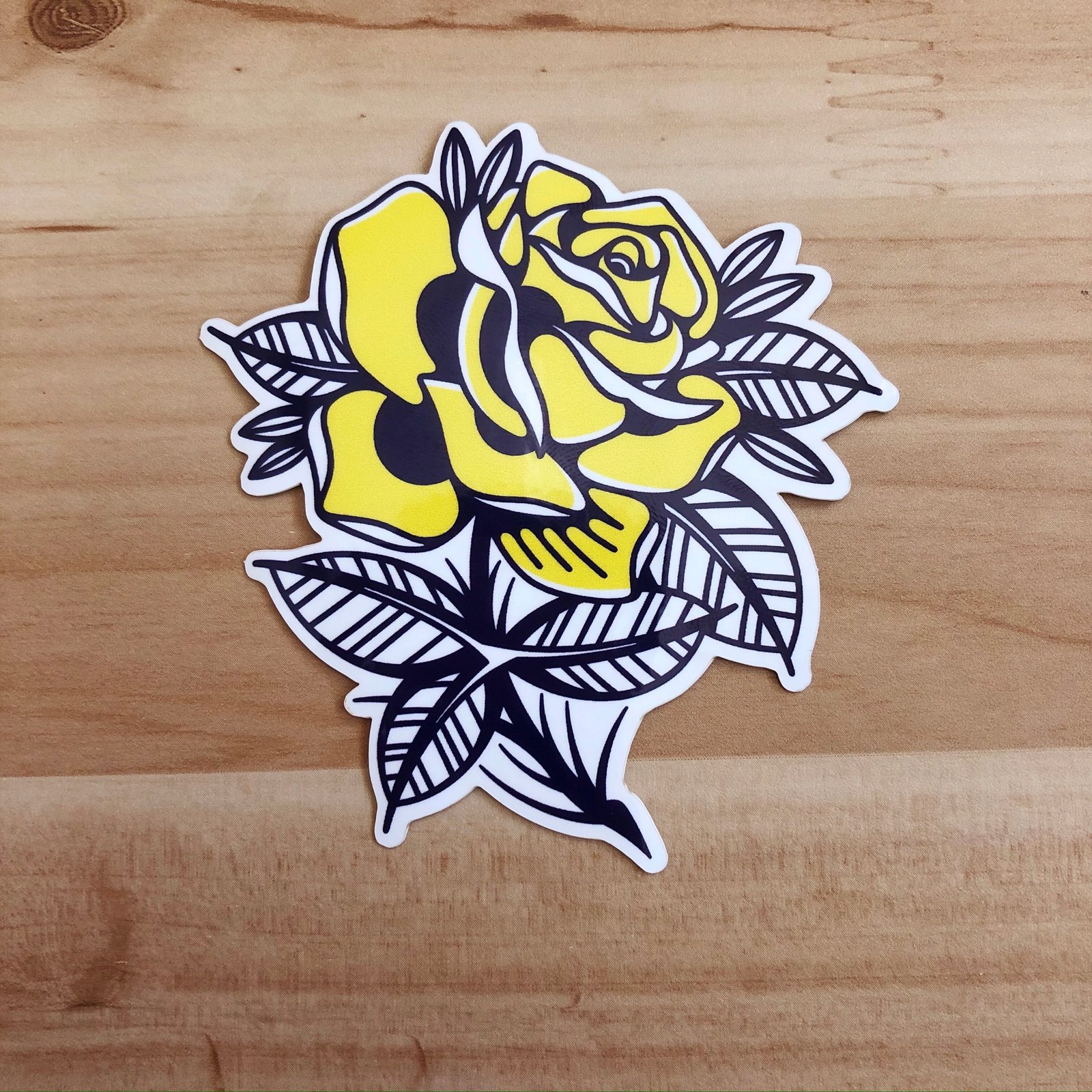 Yellow Rose Sticker / Black Omen Design