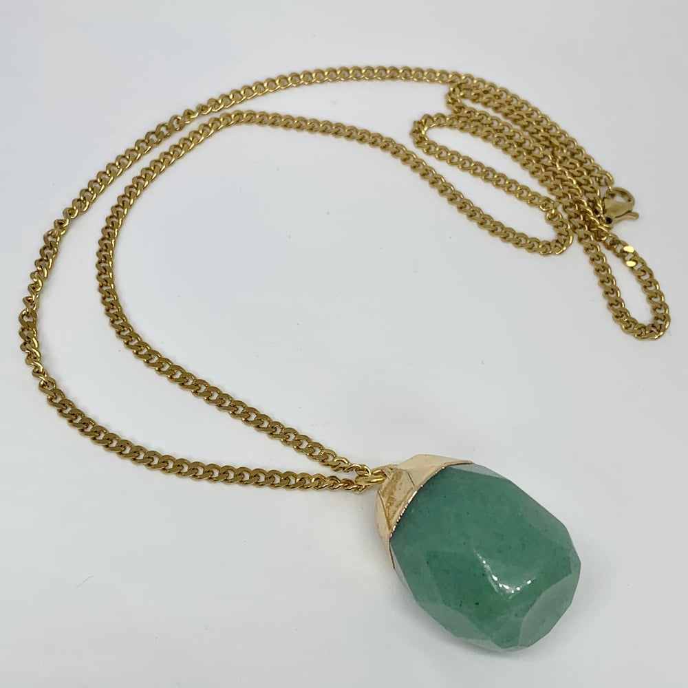 Image of Green Aventurine Prisim Necklaces