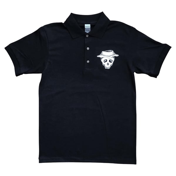 Image of Black "Bucket Skull" Polo