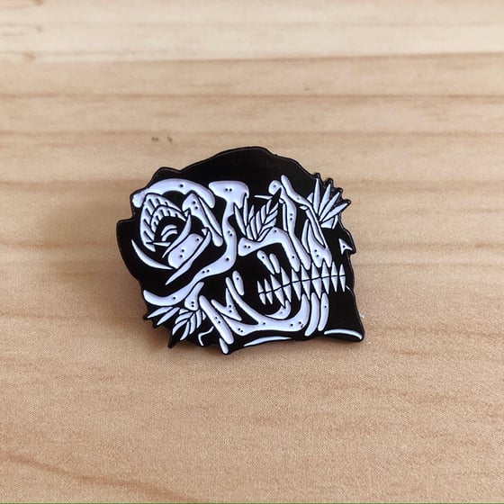 Image of Skull Rose Soft Enamel Pin
