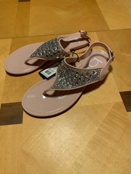Image of Pale Pink Thong Sequence Sandal