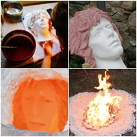 Image 5 of *SALE* Halloween Jack Ceramic Face Sculpture (Unique Raku Piece)
