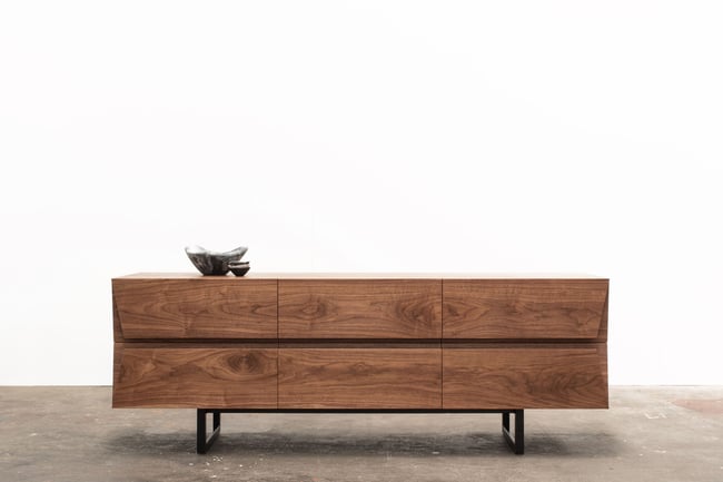 CLIPPED WING SIDEBOARD IN AMERICAN WALNUT