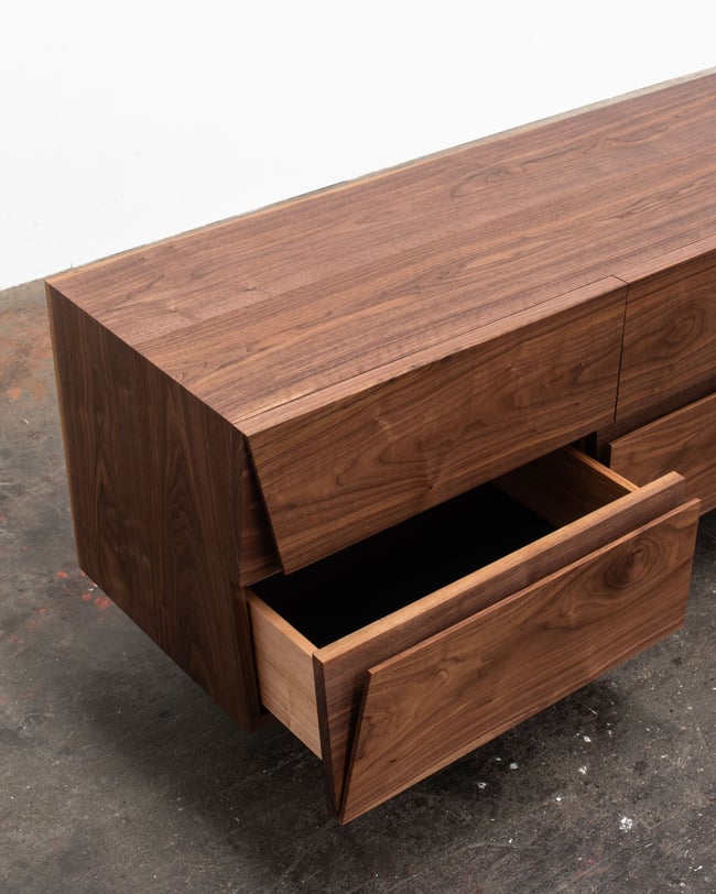 CLIPPED WING SIDEBOARD IN AMERICAN WALNUT