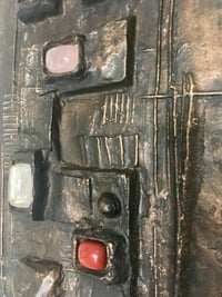 Image 1 of Bronze Wall Art with Large Cabochons