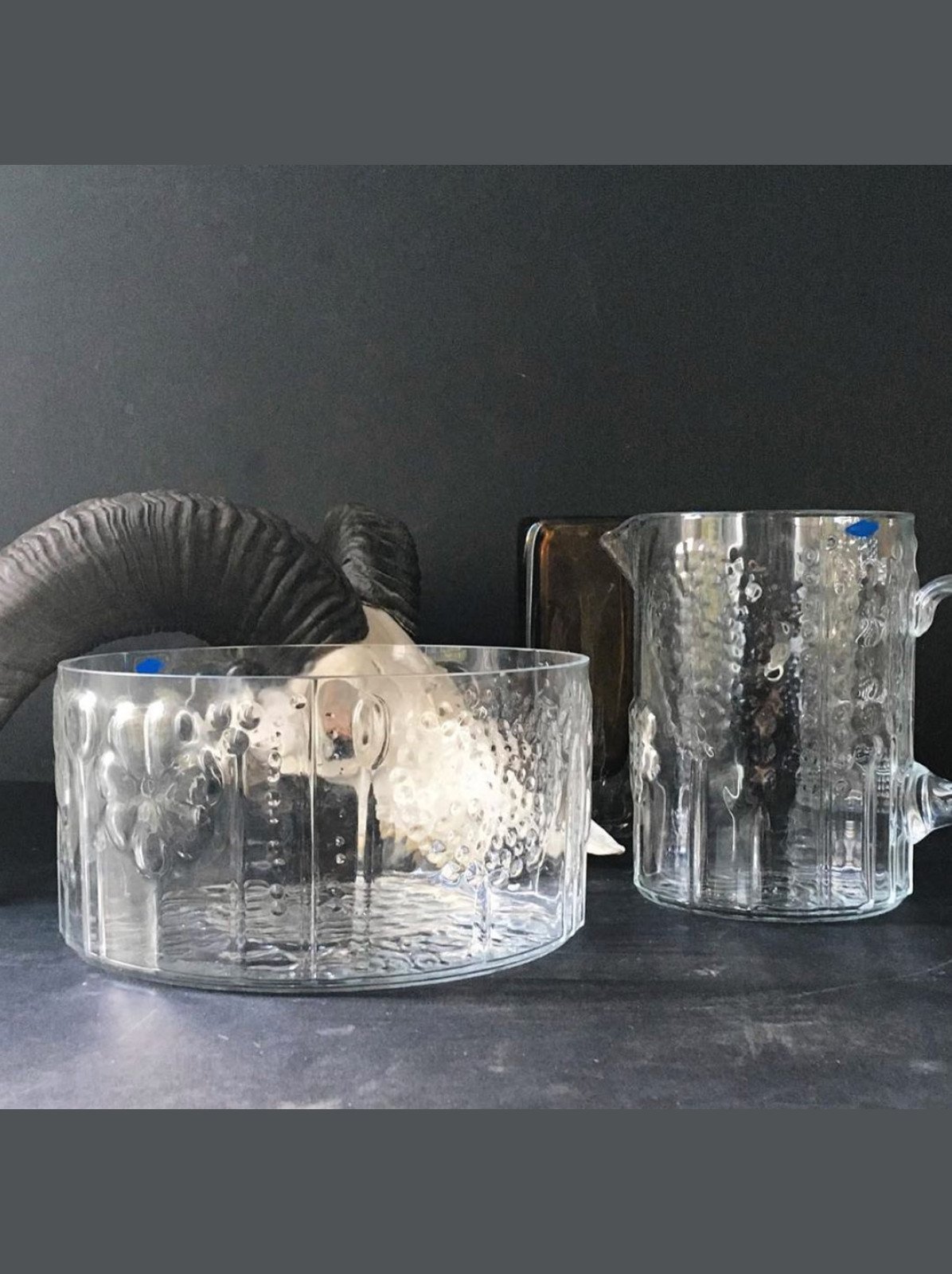 Flora Glass Jug & Bowl by Oiva Toikka for Nuutajarvi | Matt Mitchell