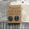 Blue snakeskin glass earrings