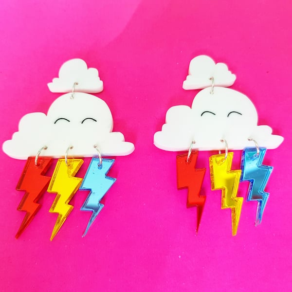 Image of Rainbow Cloud Earrings