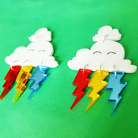 Image 3 of Rainbow Cloud Earrings