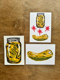 Reproduction Linocut Print - pickles