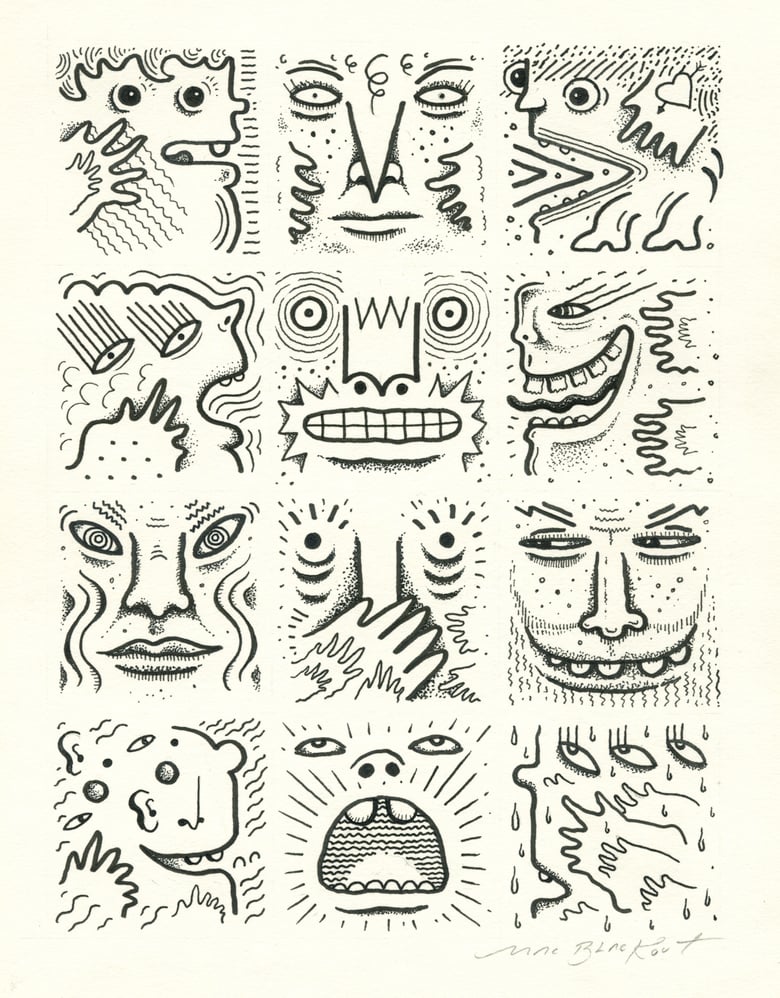 Image of "Many Faces 1" original drawing