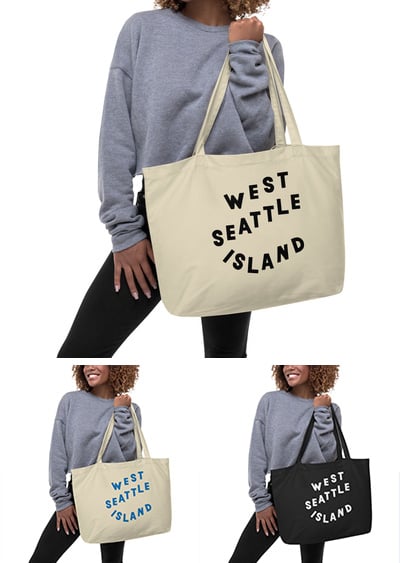 Image of West Seattle Island Large Beach Eco Tote