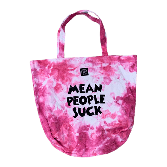Image of 100% Hemp Embroidered “Mean People Suck” Tote Bag - LL3