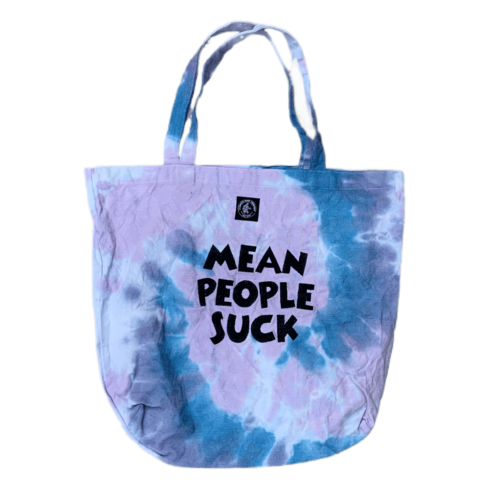 Image of 100% Hemp Embroidered “Mean People Suck” Tote Bag - LL4