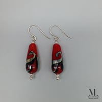 Image 2 of "Fire and Ice" Long Tear Drop Earrings