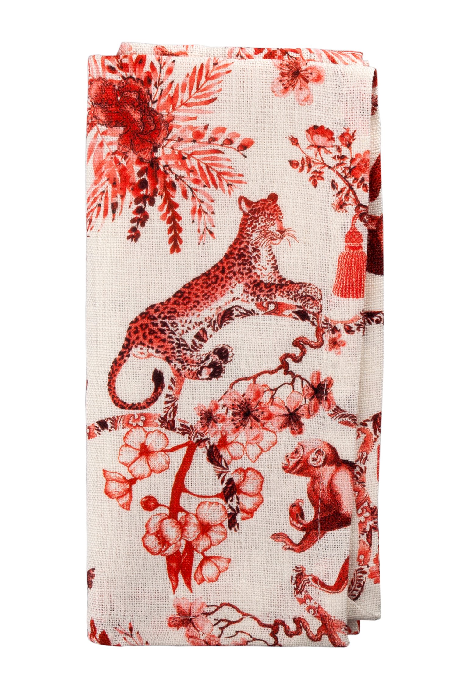 Image of Set di 2 tovaglioli in lino Chinoiserie / Chinoiserie linen napkins set of 2