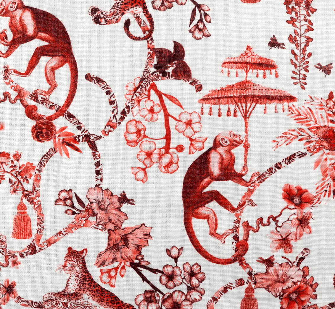 Image of Set di 2 tovaglioli in lino Chinoiserie / Chinoiserie linen napkins set of 2