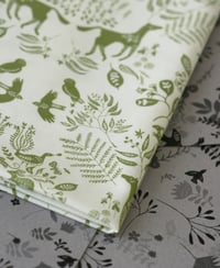 Image 1 of Snowy River Damask - Spring Green on White - Half Yard