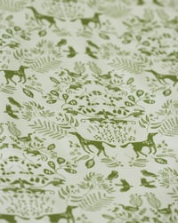 Image 3 of Snowy River Damask - Spring Green on White - Half Yard