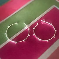 Image 1 of Dotty Silver Hoops