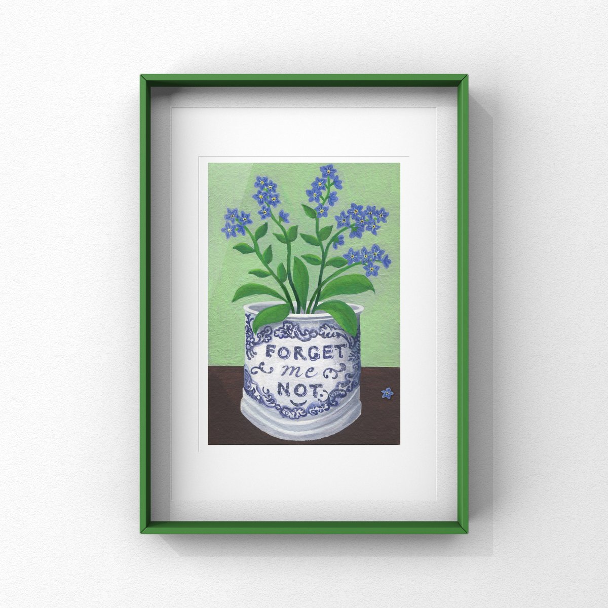 Forget-Me-Nots in Staffordshire Mug Print & Card