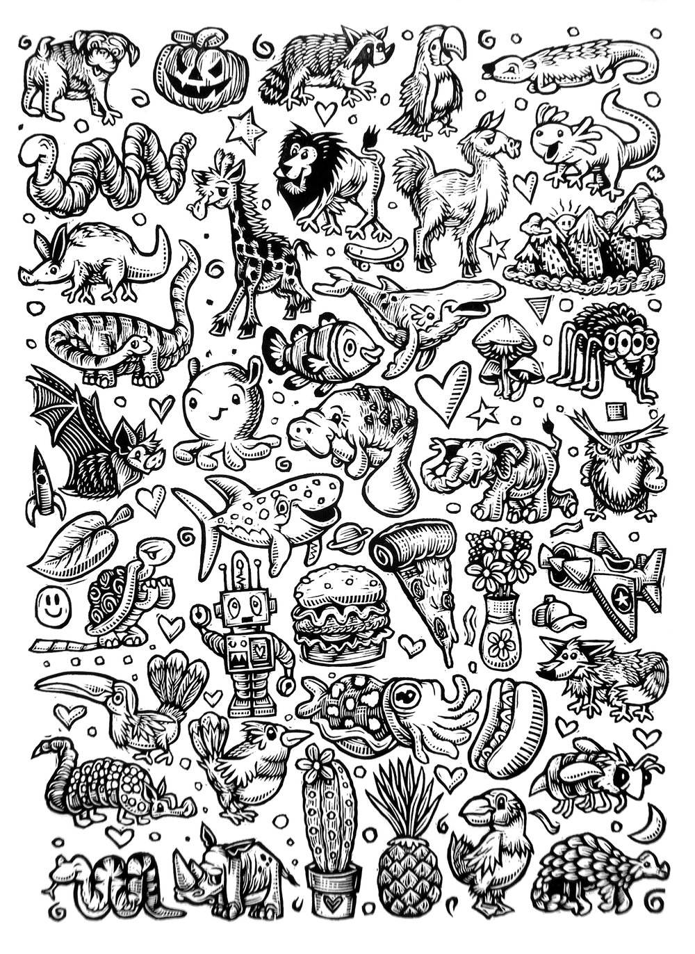 Doodle Block Noosh XL T-shirt **FREE SHIPPING**