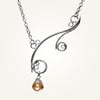 Greek Isle Necklace with Orange Topaz, Sterling Silver