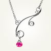 Greek Isle Necklace with Pink Chalcedony, Sterling Silver