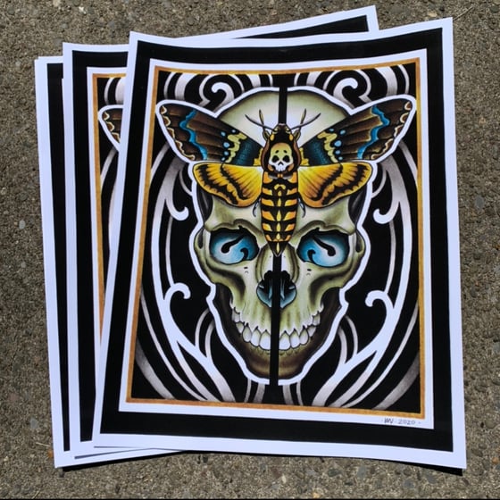 Image of Skull Moth Print