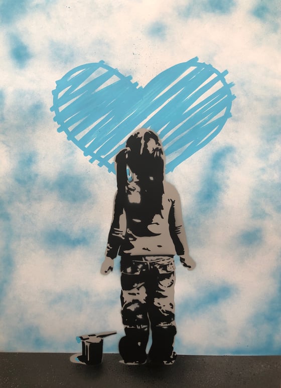 Image of Paint Girl - Blue Heart