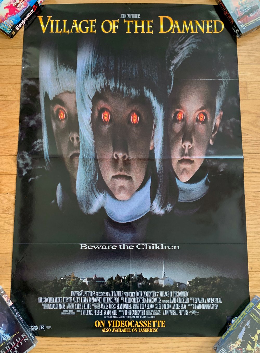 1995 VILLAGE OF THE DAMNED Original Universal Home Video Promotional Movie Poster