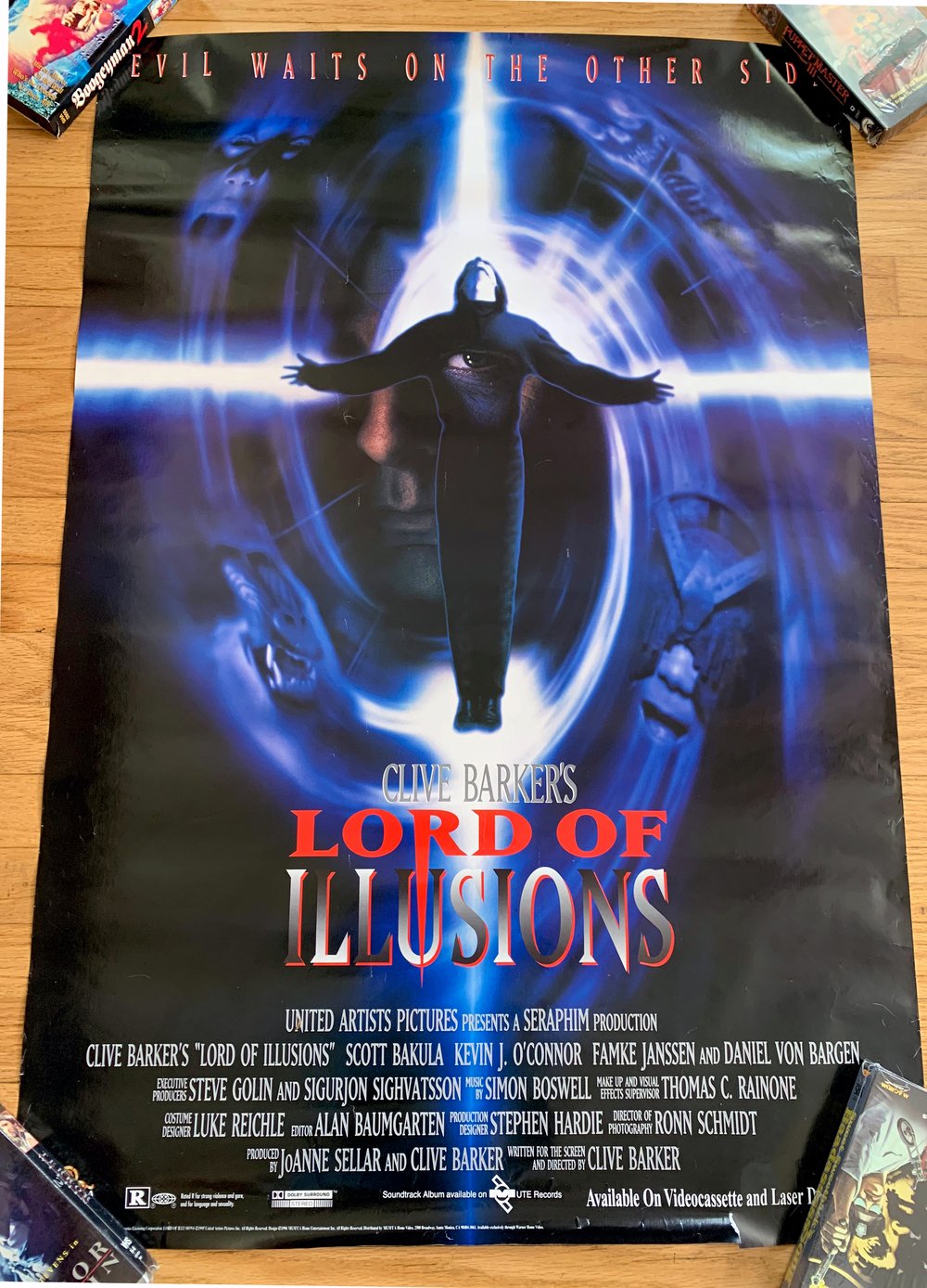 1995 LORD OF ILLUSIONS Original MGM Home Video Promotional Poster