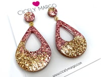 Image 3 of Rose Gold Glitter Statement Earrings