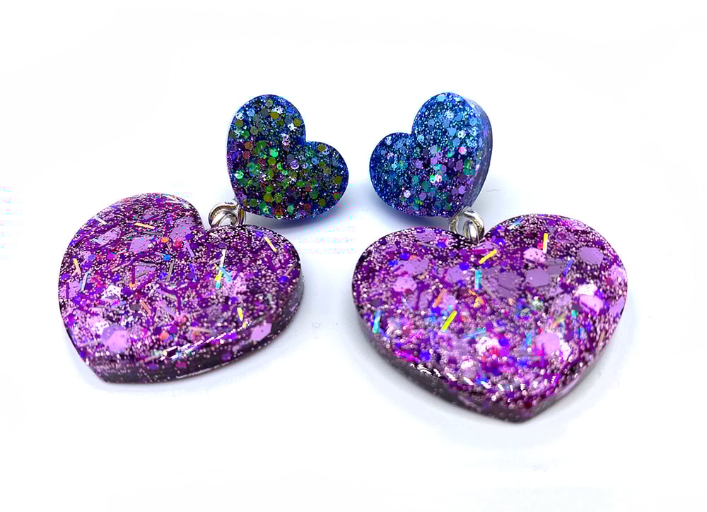 Image of Laser Heart Mini Statement Earrings